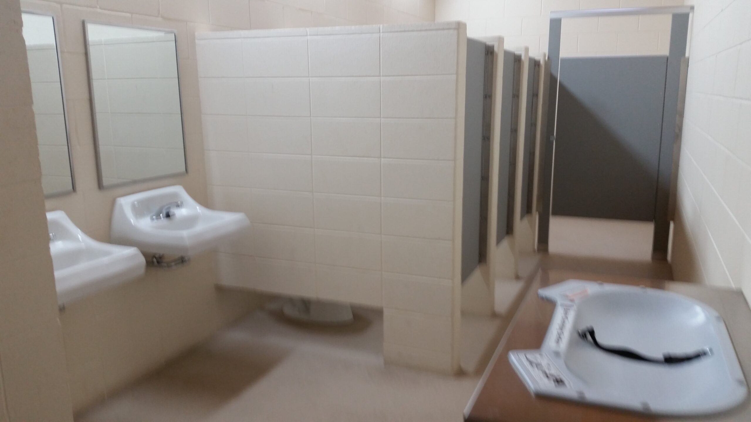 View when you walk in the door of the public restrooms at the Western Colorado Botanical Garden parking lot