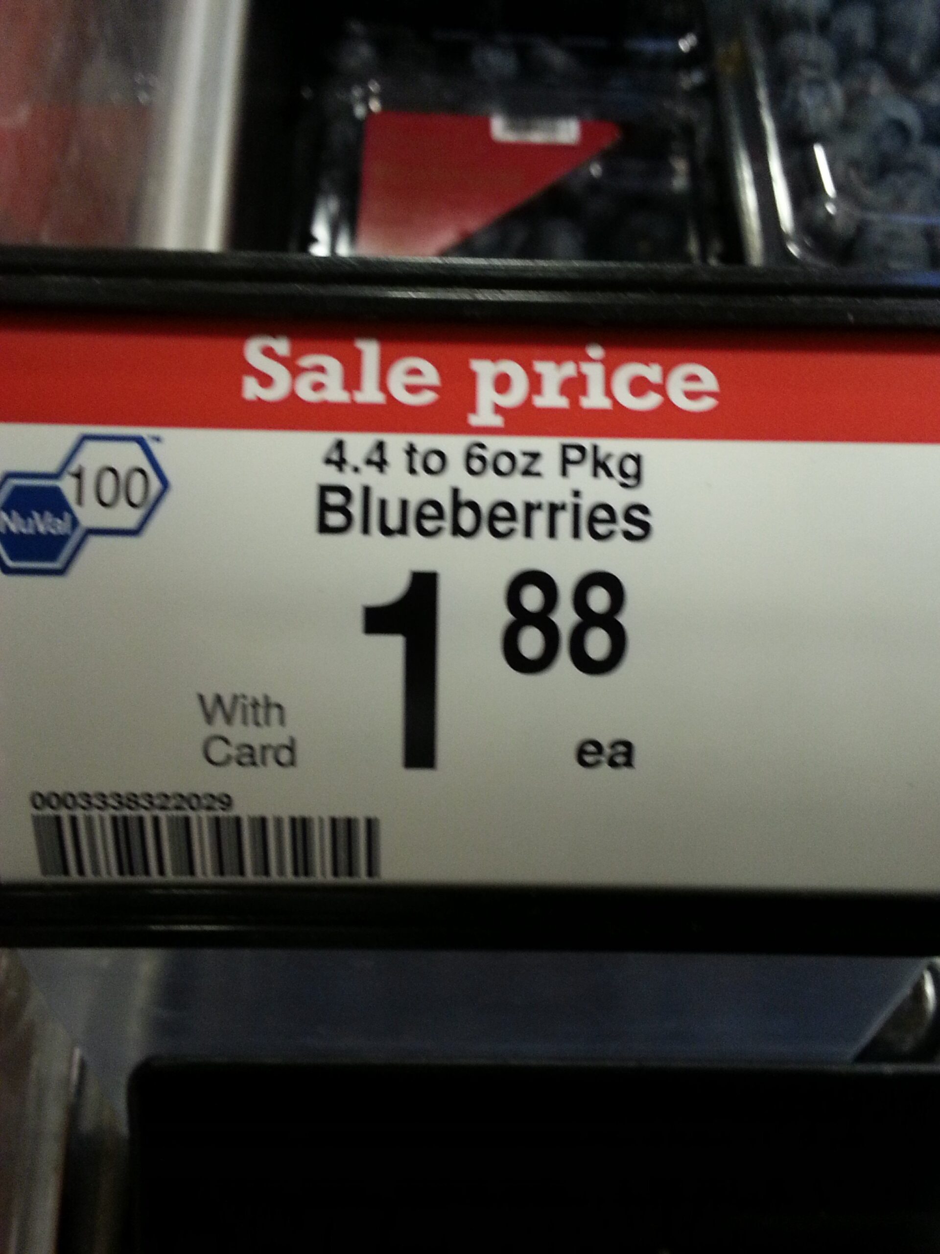 City Market blueberries: $1.88 for a "4.4 to 6 oz" package?