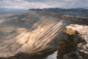The Bookcliff range, which causees flooding and mud flows along its base in hard rainstorms