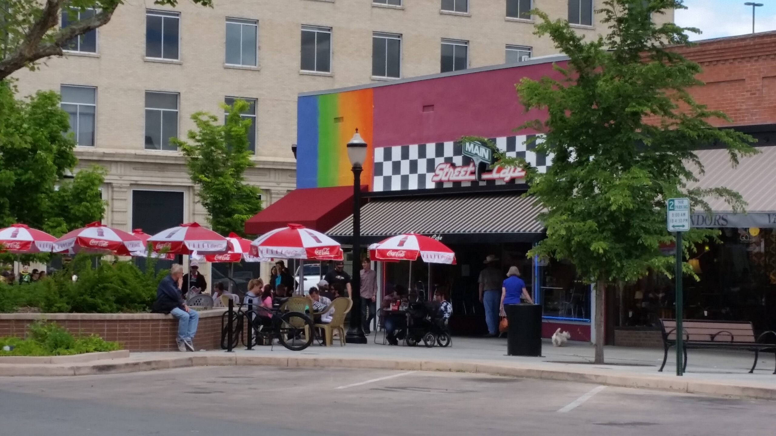 The CandyTime Shoppe's rainbow awning and paint job made the corner at 5th and Main Streets feel like center of San Francisco's Castro District