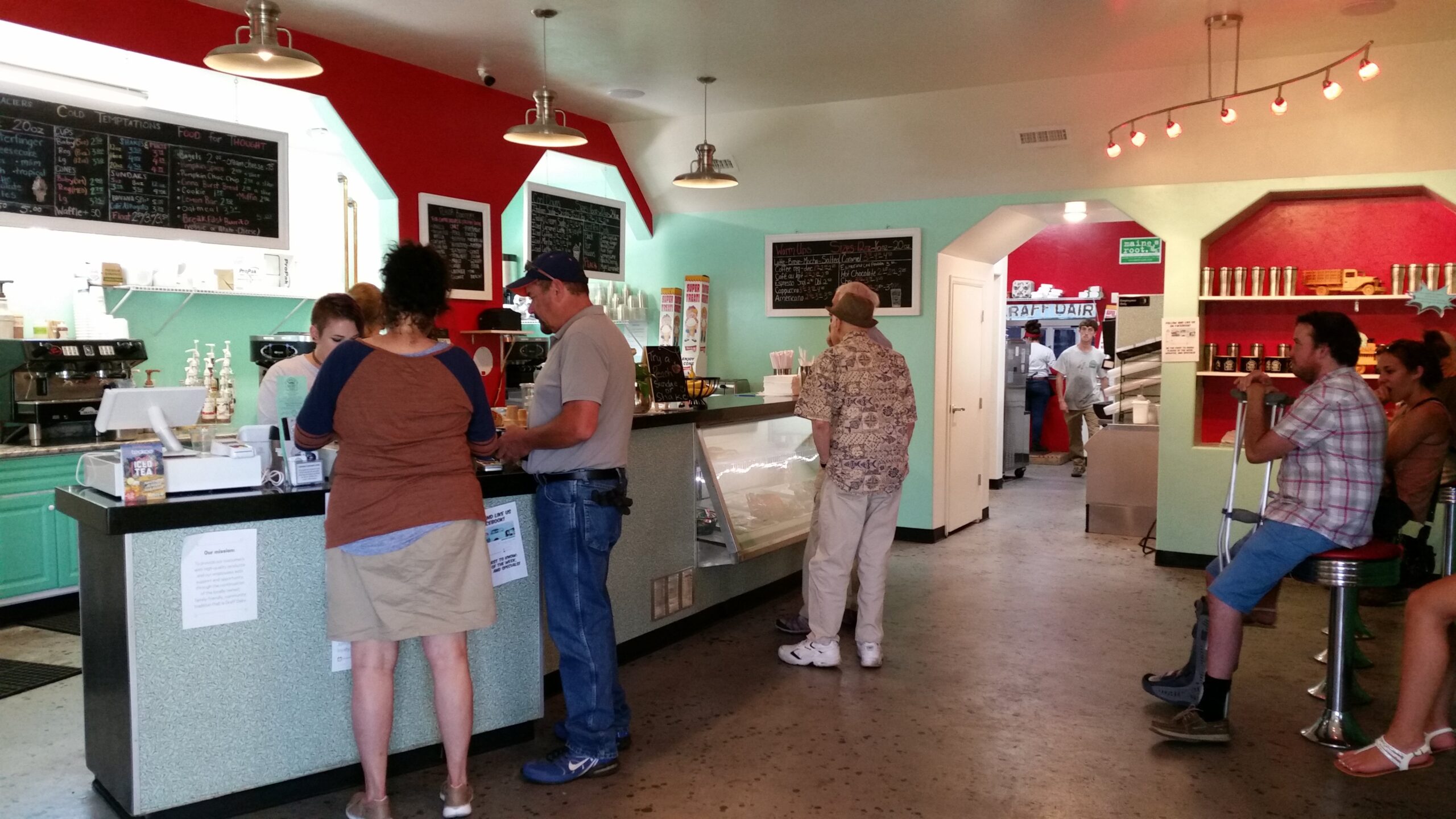 Order soft-serve ice cream and espresso drinks at the new counter