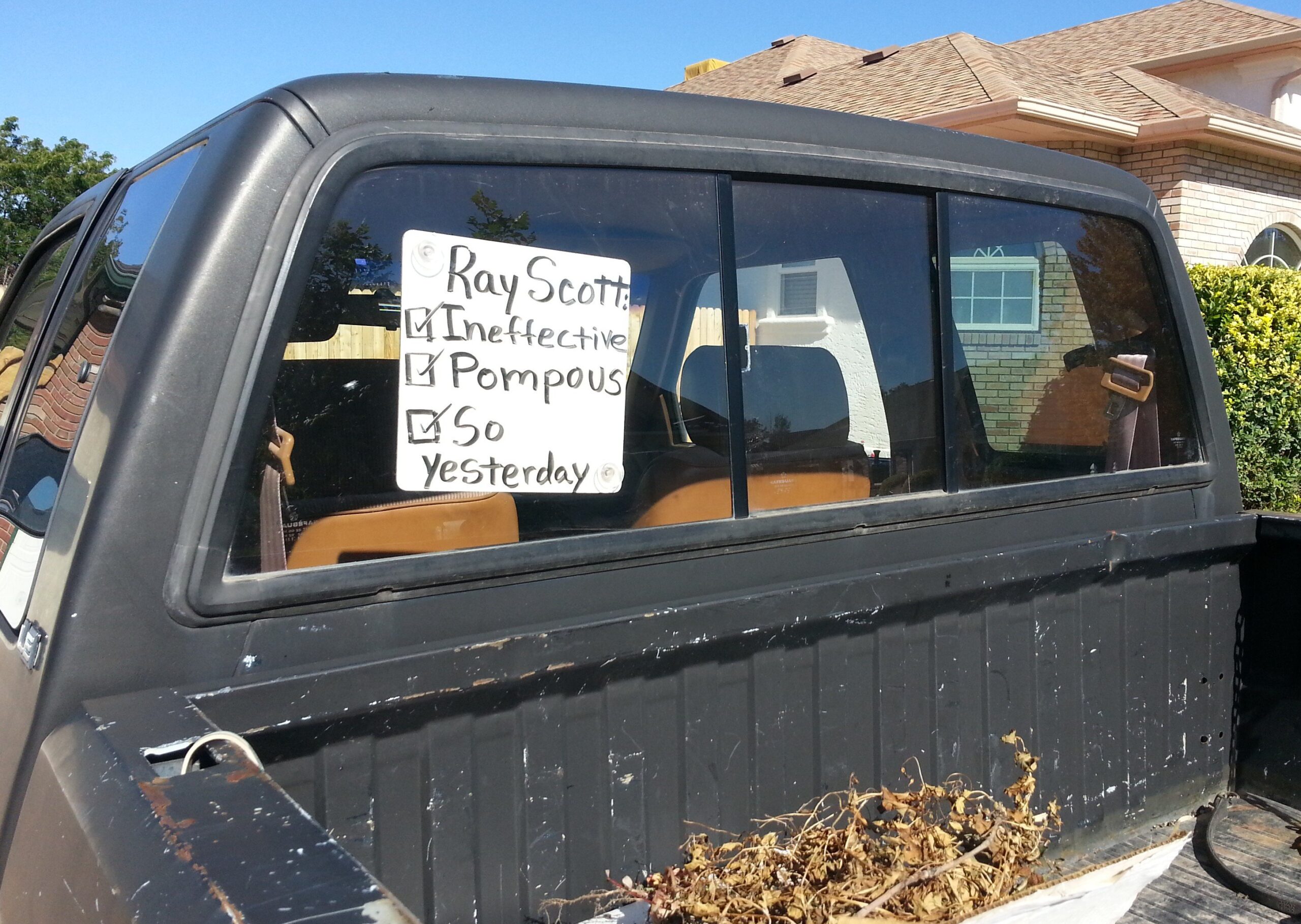 Ray Scott may be running out of gas in the legislature, after not really getting anywhere anyway