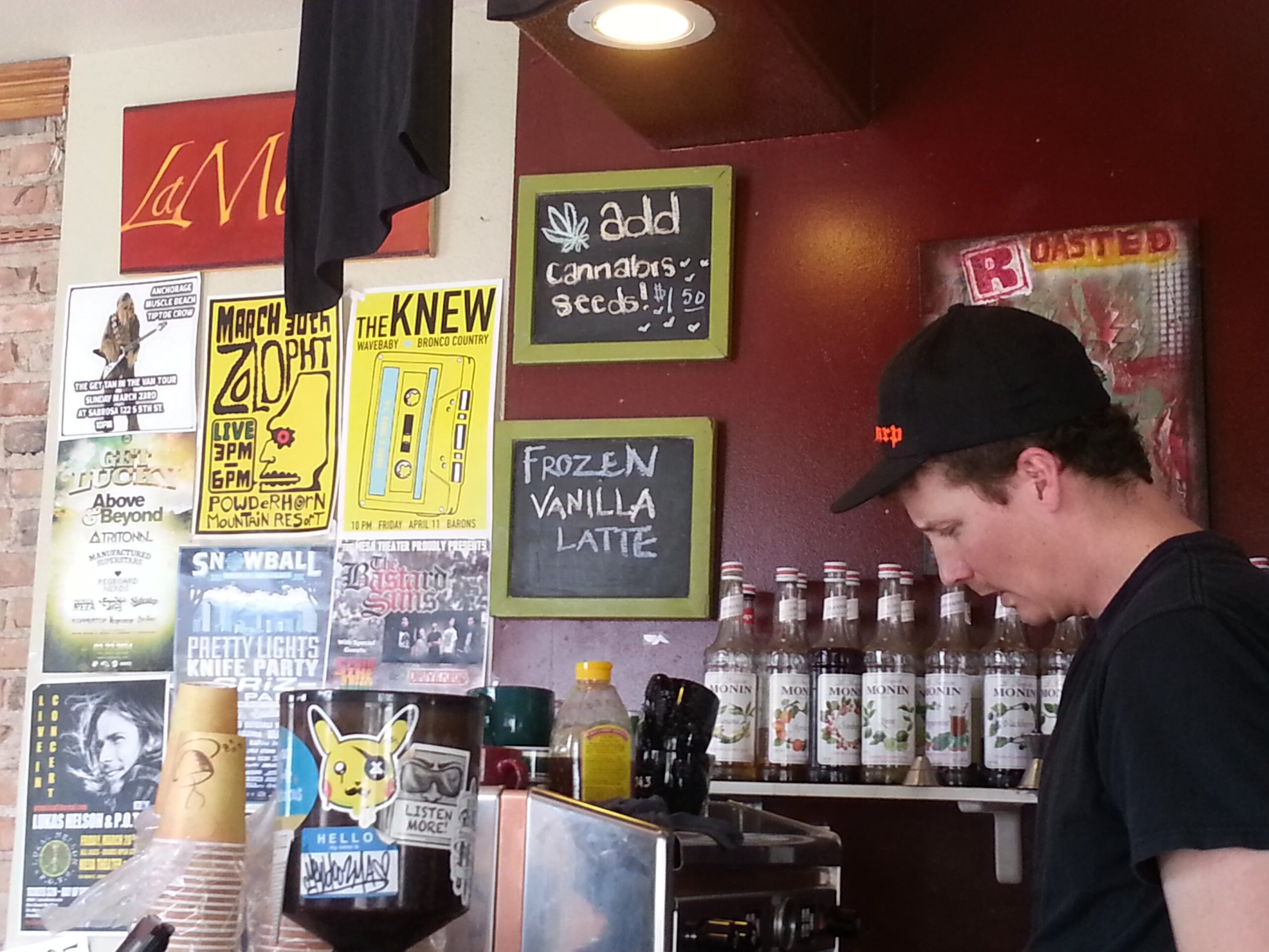 Roasted, a popular coffee bar at 5th Street and Colorado Ave., now offers to add cannabis seeds to any item for $1.50