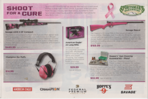 Sportsman's Warehouse tells people they can help cure breast cancer by buying and shooting guns