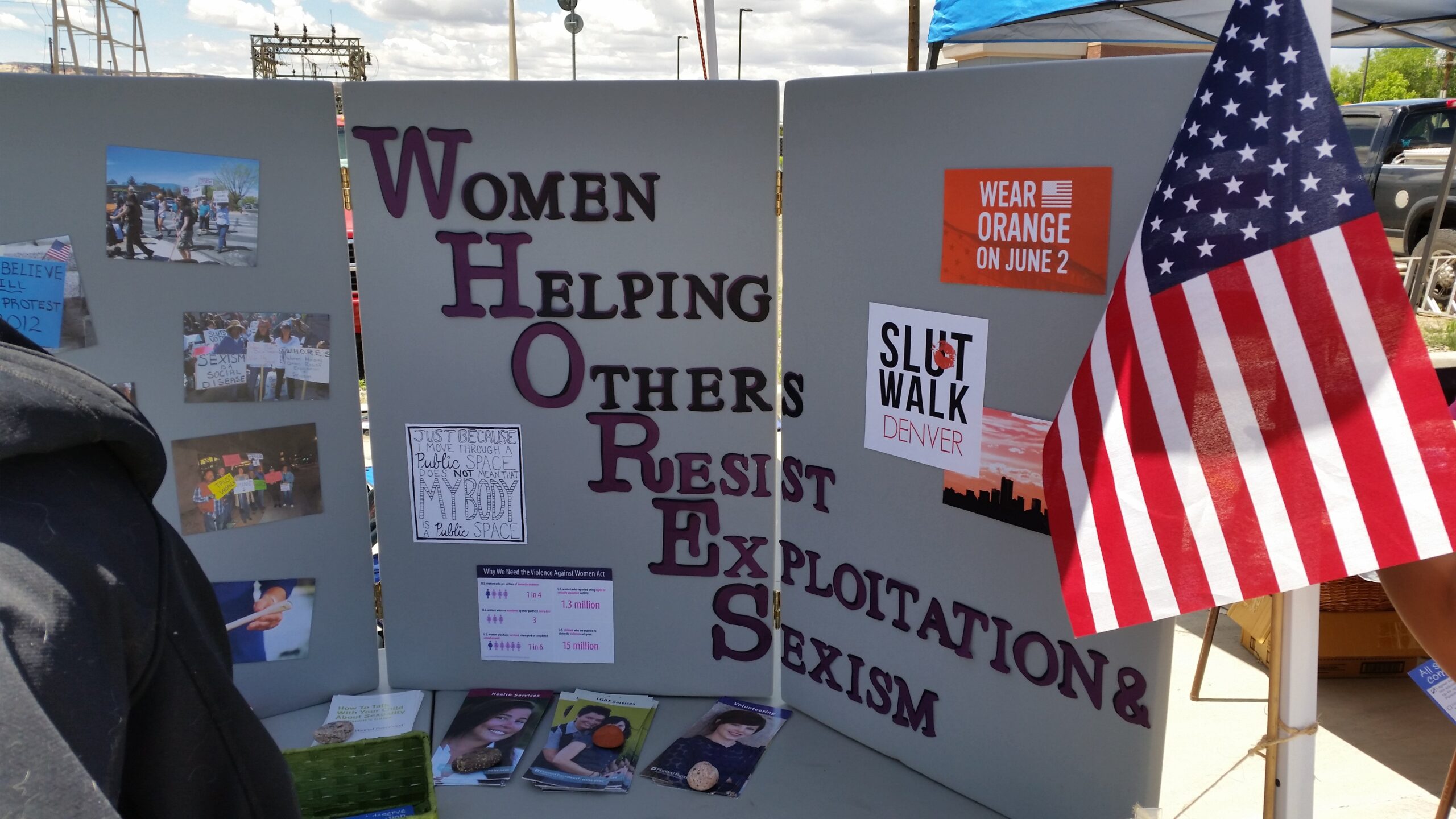 The WHORES booth at the 2015 Pride Festival