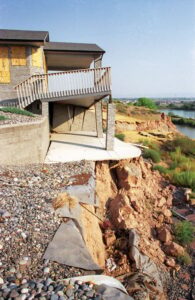 BAD DECISIONS - Mesa County Commissioners approved this Redlands housing development in which setbacks were inadequate to save houses from eventually sliding down the bluff towards the Colorado River