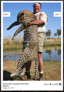 Jimmy John with a dead endangered leopard.